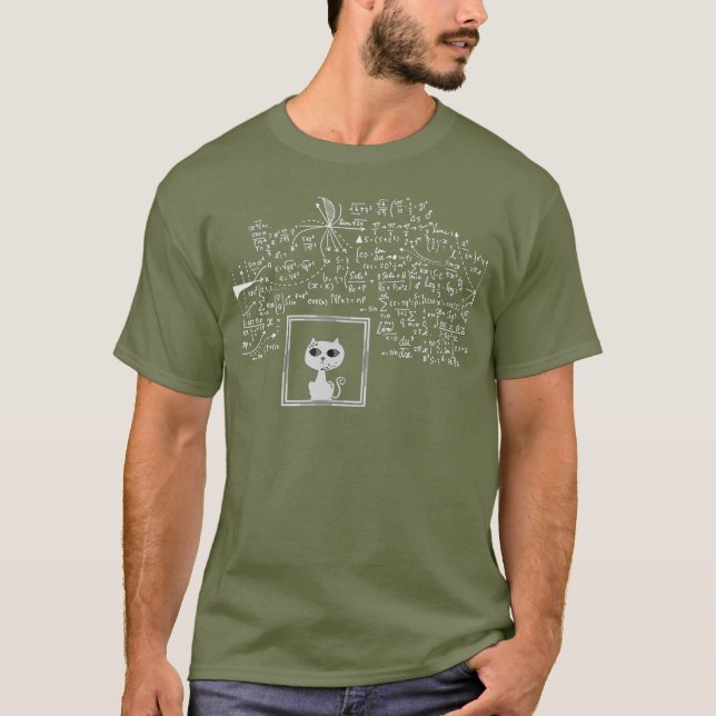 Schrodingers Cat in Box Funny Science Nerd T-Shirt (Vorderseite)