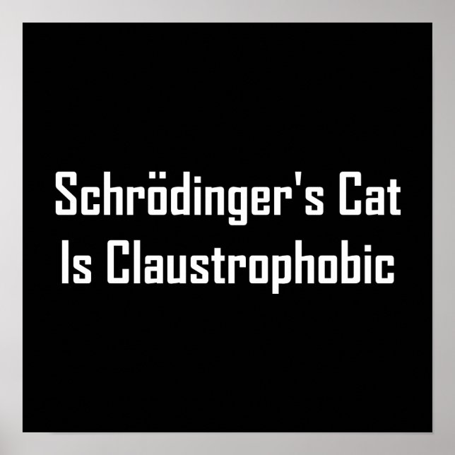 Schrodingers Cat ist Claustrophobic Poster (Vorne)
