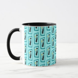 Schrödingers Cat Mid Century Modern blass blau Tasse