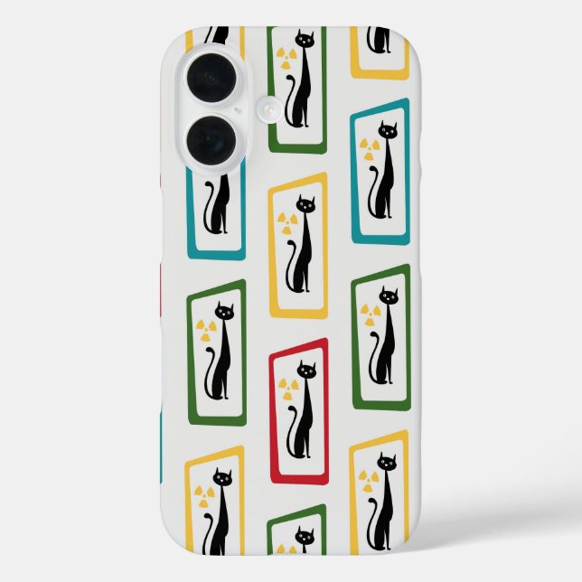Schrödingers Cat Mid Century Modern farbig Case-Mate iPhone Hülle (Rückseite)