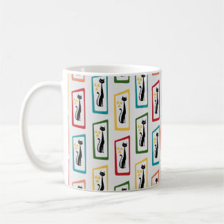 Schrödingers Cat Mid Century Modern farbig Kaffeetasse