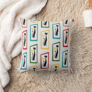 Schrödingers Cat Mid Century Modern farbig Kissen