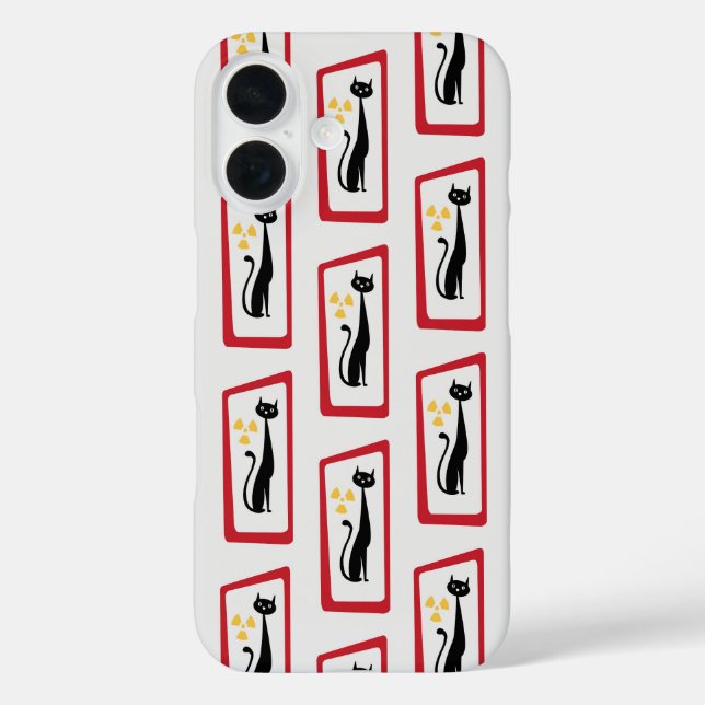 Schrödingers Cat Mid Century Modern Red Case-Mate iPhone Hülle (Rückseite)