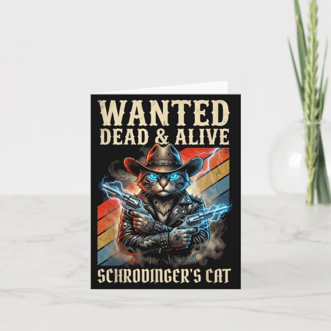 Schrodingers Cat Wanted Dead And Alive Quantum Phy Karte (Vorderseite)