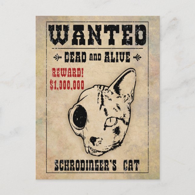Schrodingers Katze Gewollt II Postkarte (Vorderseite)