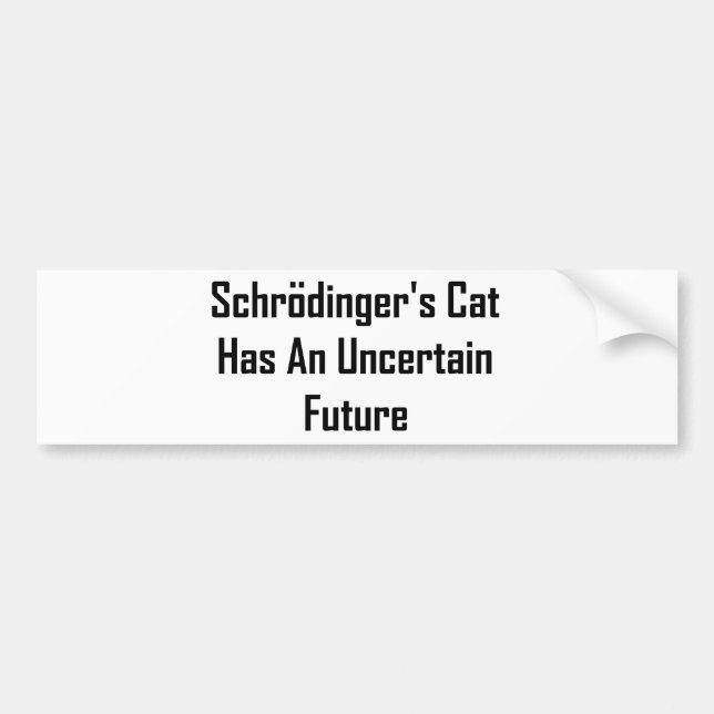 Schrodingers Katze hat eine unsichere Zukunft Autoaufkleber (Vorne)