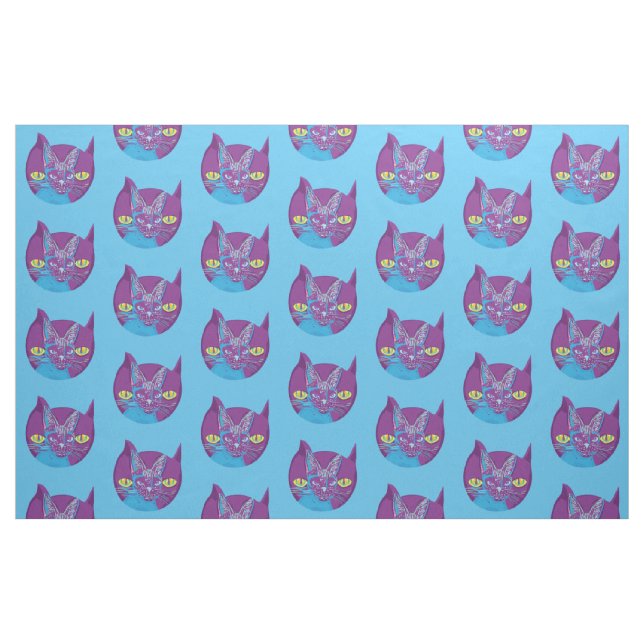 Schrödingers Katze, künstlerisch Stoff (Fat Quarter (45,7 x 55,9 cm))