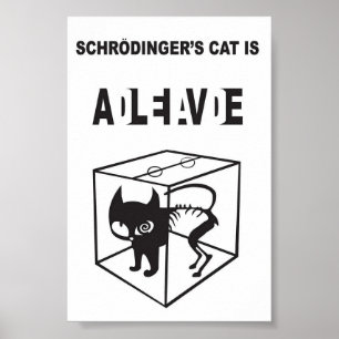Schrödingers Katze lebendig und tot – Quantenphysi Poster