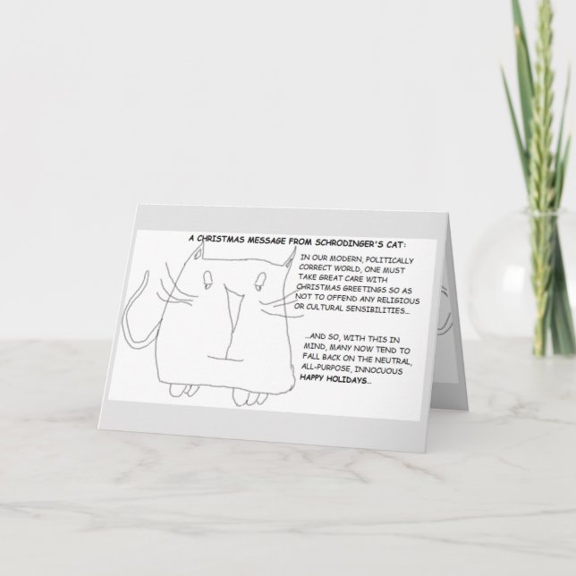 Schrödingers Katze: Politisch korrektes Weihnachte Karte (Vorderseite)