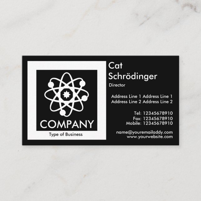 Schrödingers Katze - schwarz Visitenkarte (Vorderseite)