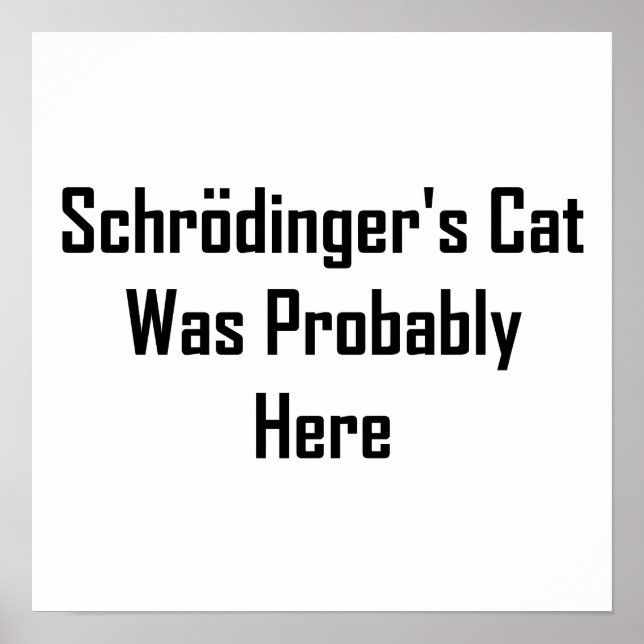Schrödingers Katze war wahrscheinlich hier Poster (Vorne)
