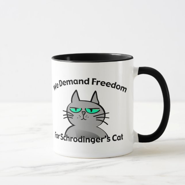 Schrodingers Katzelustiger Geek-Spaß Tasse (Rechts)