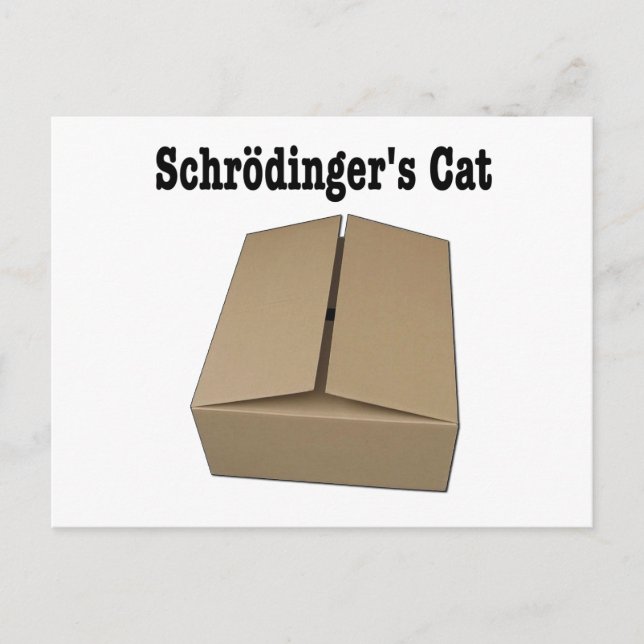 Schrodingers Katzenbox Postkarte (Vorderseite)