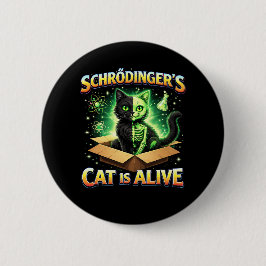 Schrödingers neugierige Katze Button