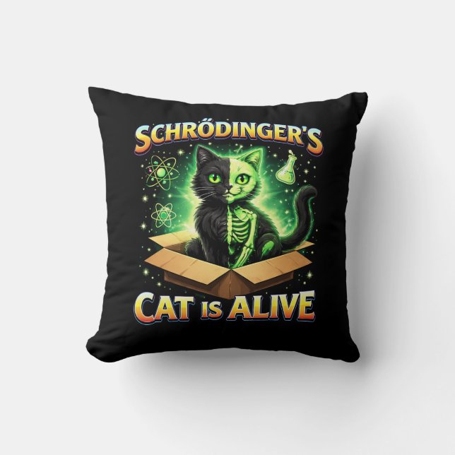 Schrödingers neugierige Katze Kissen (Vorderseite)