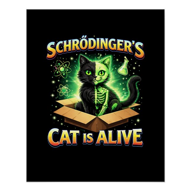 Schrödingers neugierige Katze Poster (Vorderseite)