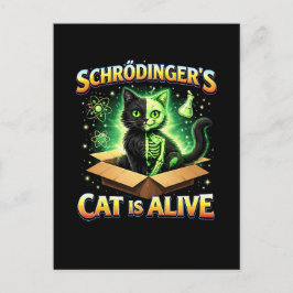 Schrödingers neugierige Katze Postkarte