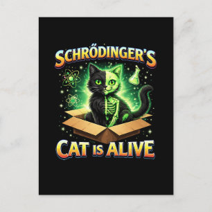 Schrödingers neugierige Katze Postkarte