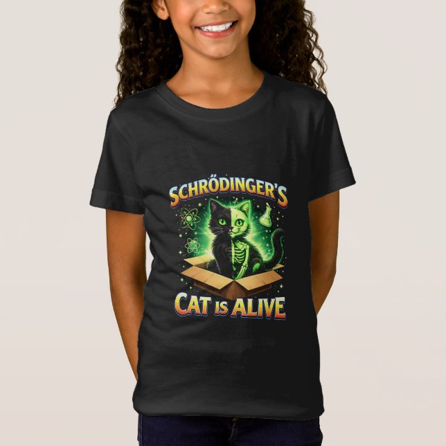 Schrödingers neugierige Katze T-Shirt (Vorderseite)
