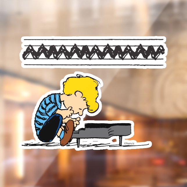 Schroeder Charlie Brown Music Fensteraufkleber (Blatt 2)