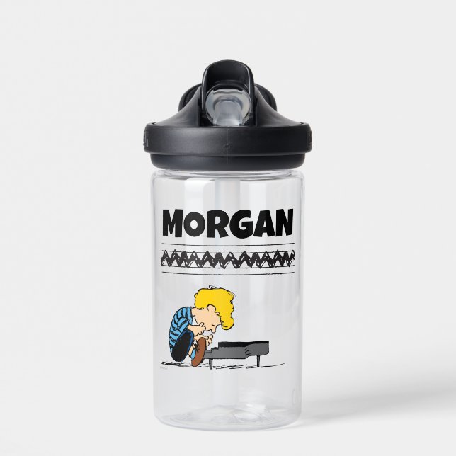 Schroeder Charlie Brown Music | Name hinzufügen Trinkflasche (Vorne)