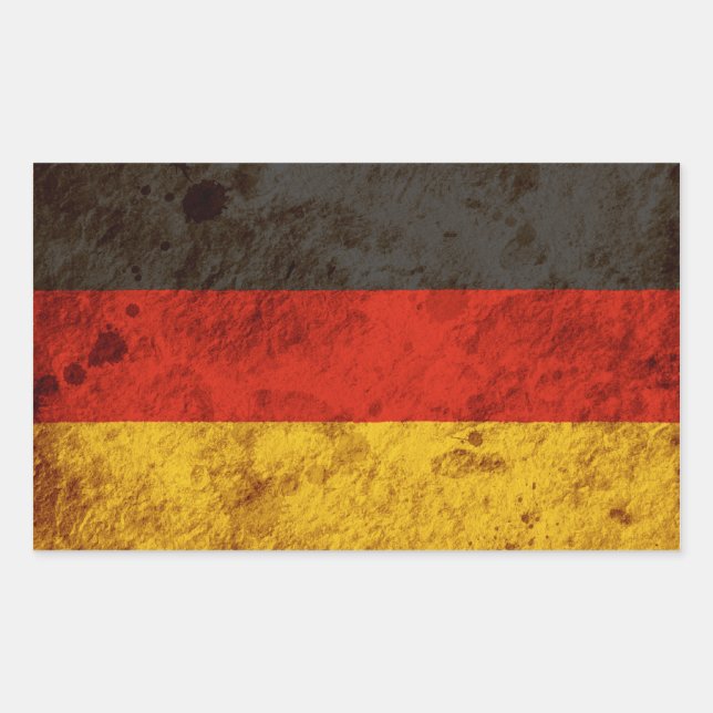 Schroffe deutsche Flagge Rechteckiger Aufkleber (Vorderseite)