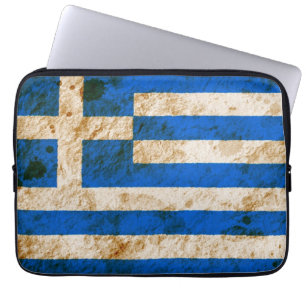 Schroffe griechische Flagge Laptopschutzhülle