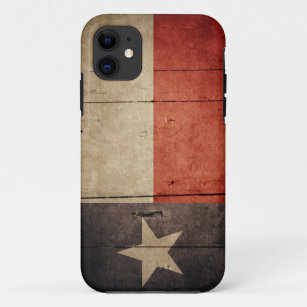 Schroffe hölzerne Texas-Flagge iPhone 11 Hülle