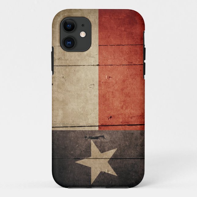 Schroffe hölzerne Texas-Flagge Case-Mate iPhone Hülle (Rückseite)