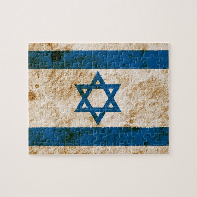 Schroffe israelische Flagge Puzzle (Horizontal)