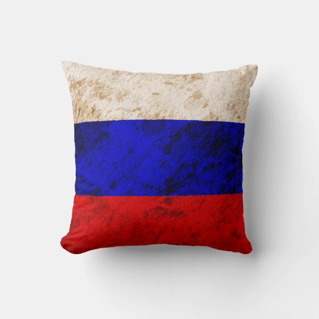 Schroffe russische Flagge Kissen (Vorderseite)