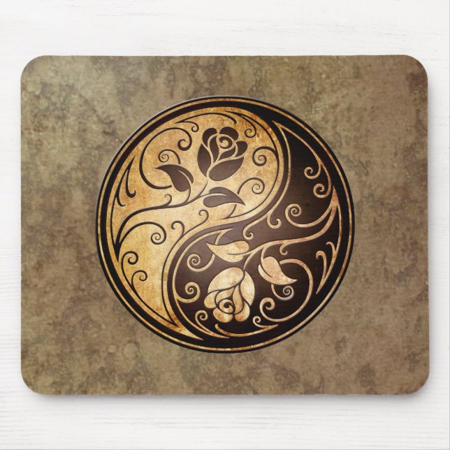Schroffe Yin Yang Rosen Mousepad (Vorne)
