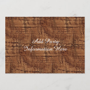 Schroffer Kastanien-Eichen-Holz-Korn-Blick Einladung