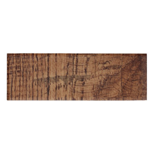 Schroffer Kastanien-Eichen-Holz-Korn-Blick Namenschild