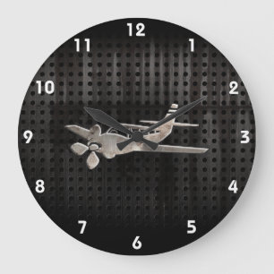 Schroffes Flugzeug Große Wanduhr
