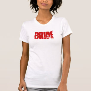 SCHROTFLINTE Braut-Behälter (rot auf Weiß) T-Shirt
