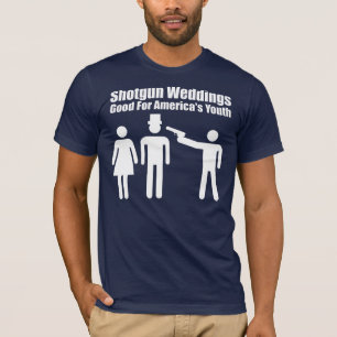 Schrotflinte-Hochzeit, weiß T-Shirt