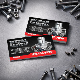Schrott Metall Recycling Englisch-Spanisch Visiten Visitenkarte