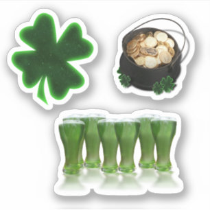 Schrottbuch grüner Bier St. Patrick's Day Aufkleber