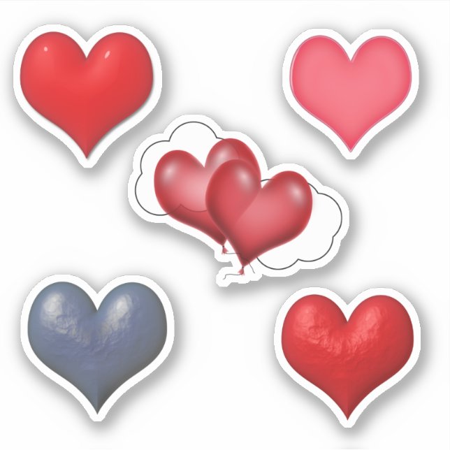 Schrottbuch-Herzen Valentinstag Aufkleber (Vorderseite)