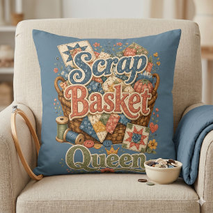 Schrottkorb Königin Quilter Cottagecore Kissen