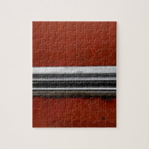 Schrottplatz-Vintage-Auto, Rot und Silber Alte Far Puzzle