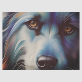 SCHRUFFBLAU N RUST TERRIER HUND NAH SEIDENPAPIER