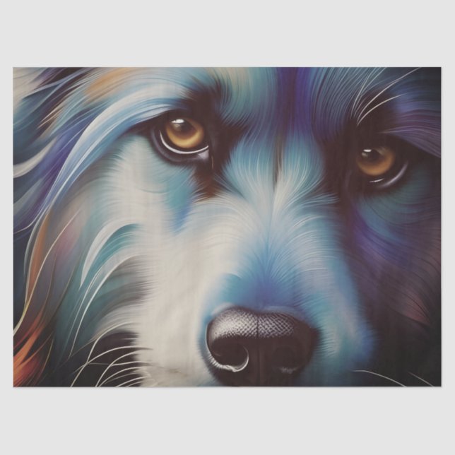 SCHRUFFBLAU N RUST TERRIER HUND NAH SEIDENPAPIER (Vorderseite)