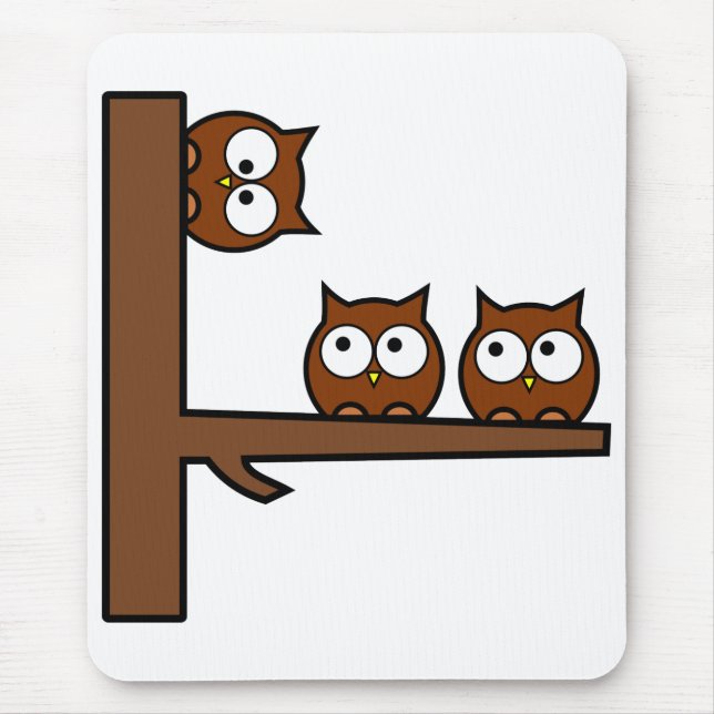 Schrullige Eulen ringsum die Biegung Mousepad (Vorne)