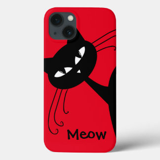 Schrullige lustige schwarze Katze katzenartig Case-Mate iPhone Hülle