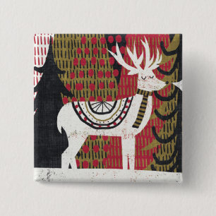Schrullige Weihnachtsrotwild Button