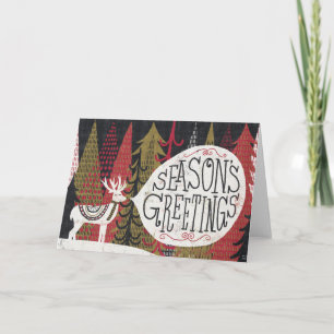 Schrullige Weihnachtsrotwild Feiertagskarte