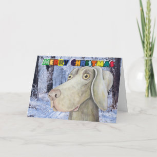 Schrullige weimaraner Hundeweihnachtskarte Feiertagskarte