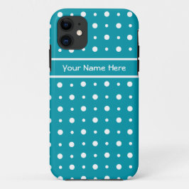 Schrullige weiße Polka-Punkte auf aquamarinem Case-Mate iPhone Hülle